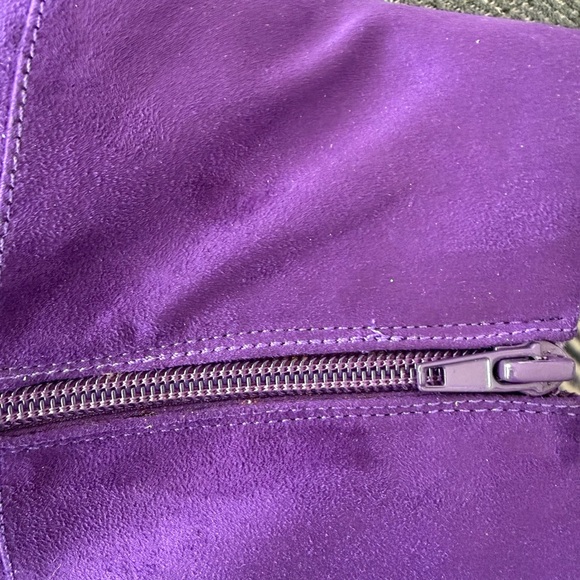 EUC Thalia Sodi Womens Ohlivia Lace Up Faux Suede Ankle Booties In PLUM Size 7.5 - Picture 8 of 15